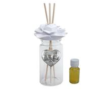 DLM35286 Profumatore in Vetro Fiore e Icona Cuore Sacra Cresima Diffusore Ambienti bomboniera