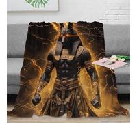 DLONIRPEX stampa 3D Ancient god coperta termica microfibra biancheria da letto lavabile plaid termico anti-pilling per giovani in inverno rigido Egyptian myth 40x50inch(100x130cm)