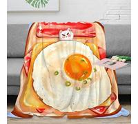 DLONIRPEX stampa 3D breakfast sandwich coperta in pile microfibra biancheria da letto lavabile in lavatrice plaid in pile morbido per studenti universitari cartone animato food 40x50inch(100x130cm)