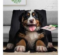 DLONIRPEX stampa 3D Carino cucciolo plaid in pile microfibra biancheria da letto morbido coperta in pile anti-pilling per giovani amanti delle serie tv Adorable Bernese mon 70×80inch(180x200cm)