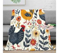 DLONIRPEX stampa 3D Farm chicken arte coperta da divano microfibra biancheria da letto non perde pelo coperta da relax morbida per regali per serate relax vintage folk design 70×80inch(180x200cm)