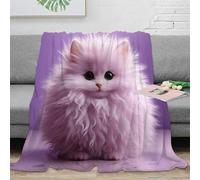 DLONIRPEX stampa 3D Fluffy rosa kitten coperta da camera da letto microfibra biancheria da letto non perde pelo plaid da camera morbido per residenze studentesche Carino cartoon 80×90inch(200x230cm)