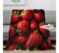 DLONIRPEX stampa 3D Fresh strawberries coperta da camera da letto microfibra biancheria da letto termica coperta per tutte le stagioni anti-pilling per tutto l'anno Natural fruit 80×90inch(200x230cm)