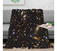 DLONIRPEX stampa 3D Galaxy clusters coperta da pisolino microfibra biancheria da letto morbida coperta da ufficio anti-pilling per neo laureati in lavoro Cosmic deep space 50x60inch(127x152cm)