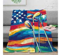 DLONIRPEX stampa 3D Golf clubs coperta da camera da letto microfibra biancheria da letto compatta coperta da letto morbida per monolocali studenteschi Colorful pop arte 50x60inch(127x152cm)