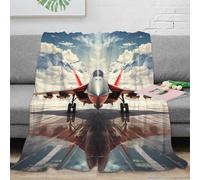 DLONIRPEX stampa 3D Jet fighter coperta microfibra biancheria da letto morbida e calda plaid traspirante anti-pilling per uso domestico modern military aircraft 60x80inch(150x200cm)