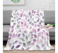 DLONIRPEX stampa 3D Leaf pattern coperta per tutte le stagioni biancheria da letto morbida coperta versatile anti-pilling per giovani in ogni stagione Soft pastel floreale design 50x60inch(127x152cm)