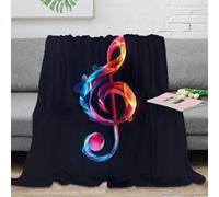 DLONIRPEX stampa 3D Musical note coperta microfibra biancheria da letto morbida e calda plaid traspirante anti-pilling per uso domestico astratto colorful design 40x50inch(100x130cm)