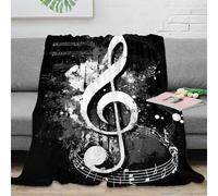 DLONIRPEX stampa 3D Musical note coperta termica microfibra biancheria da letto isolante coperta da letto anti-pilling per regali per nonni grunge arte 50x60inch(127x152cm)