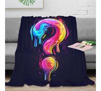 DLONIRPEX stampa 3D Question mark arte plaid microfibra biancheria da letto morbido e caldo coperta per aria condizionata anti-pilling per regali per amici Vibrant liquid 80×90inch(200x230cm)