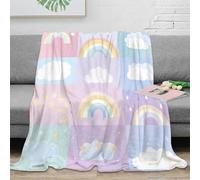 DLONIRPEX stampa 3D Rainbow illust coperta per tutte le stagioni biancheria da letto anti-pilling coperta versatile non perde pelo per studenti tutto l'anno Pastel carino design 50x60inch(127x152cm)