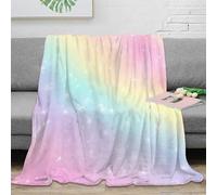 DLONIRPEX stampa 3D Rainbow sparkle coperta per tutte le stagioni microfibra biancheria da letto non perde pelo coperta versatile anti-pilling per giovani in casa Pastel dreamy 60x80inch(150x200cm)