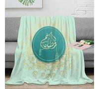 DLONIRPEX stampa 3D Ramadan decorazione plaid termico microfibra biancheria da letto pregiato coperta termica non perde pelo per regali invernali Arabic calligraphy 60x80inch(150x200cm)