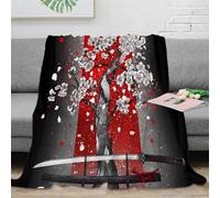 DLONIRPEX stampa 3D sakura tree coperta da salotto microfibra biancheria da letto anti-pilling plaid da salotto caldo per regali per il soggiorno nuovo Japanese arte 60x80inch(150x200cm)