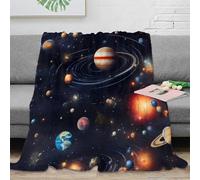 DLONIRPEX stampa 3D SolarSystemArt coperta da camera da letto microfibra biancheria da letto lavabile coperta da letto anti-pilling per residenze universitarie SpaceUniverseStyle 40x50inch(100x130cm)