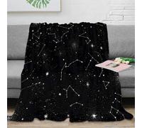 DLONIRPEX stampa 3D StarryNightSky coperta in pile microfibra biancheria da letto lavabile plaid in pile anti-pilling per regali per famiglie AstronomyConstellations 70×80inch(180x200cm)