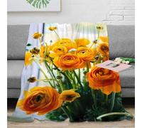 DLONIRPEX stampa 3D Sunlit flowers coperta da salotto microfibra biancheria da letto elegante plaid da salotto soffice per regali di matrimonio Botanical giardino 60x80inch(150x200cm)