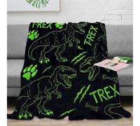 DLONIRPEX stampa 3D T-Rex Dinosaurs coperta da salotto microfibra biancheria da letto morbida e calda plaid da salotto soffice e non perde pelo per soggiorno Wild Prehistoric 70×80inch(180x200cm)