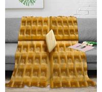 DLONIRPEX stampa 3D Waffle texture coperta da salotto microfibra biancheria da letto morbida e calda plaid da salotto soffice e non perde pelo per soggiorno Breakfast comfort 40x50inch(100x130cm)