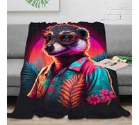 DLONIRPEX stampa 3D wearing shades coperta per tutte le stagioni microfibra biancheria da letto non perde pelo coperta versatile per regali per ogni occasione vibrante tropical 60x80inch(150x200cm)