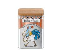 DLP - Scatola per pasta con coperchio in legno, modello Papa gallina, classico o vintage, 14.5 x 10.5 x 10.5 cm