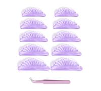 DLPRK 10 Pezzi Pads Autoadesivi in Silicone per Laminazione Ciglia 5 Misure con Pinzetta Rosa Strumento per Lash Lift
