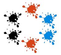 DLPRK 6 pcs adesivi per auto Splatter Splatter Kit per auto veicoli scooter ciclomotori casco da motociclista bici laptop smartphone Splatoon 2 nero 2 rosso 2 blu