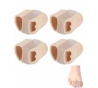 DLPRK Correttore Separatore Alluce Valgo in Tessuto 4 Pezzi L con Doppio Anello. Allevia Dolore, Raddrizza Dita a Martello, Traspirante & Morbido per Uomo Donna.