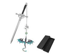 DLPRK Segnalibro Drago Spada Regalo di Compleanno per Lettori Amanti dei Libri Metallo Fantasy Drago Idea Regalo Unica per Donne Uomini Topo di Biblioteca (Celeste)