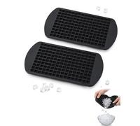 DLPRK Stampo Ghiaccio Tritato Set da 2 in Silicone Nero Facile Sformare per Mini Cubetti & Crushed Ice. Ideale per Cocktail, Caffè, Bevande & Babynahrung.