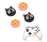 DLseego Carino Thumbstick Caps Grip Accessorio in Gomma Silicone Grip Cover per PS5 PS4 Xbox 360 Xbox one Controller,Tema Anime,Joystick Protezione Allegati, 4 PCS,Gatto Nero Marinaio