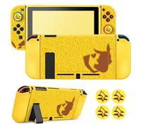 DLseego Custodia Compatibile con Switch 2017 Edition, Morbida Dockable Custodia Switch con 4 Copri levette analogiche, resistente ai graffi e all'assorbimento degli urti,Pika genio