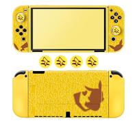 DLseego Custodia Compatibile con Switch OLED 2021 Edition, Morbida Dockable Custodia Switch OLED con 4 Copri levette analogiche, resistente ai graffi e all'assorbimento degli urti,Pika genio