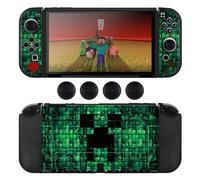 DLseego Custodia Compatibile con Switch OLED 2021 Edition, Morbida Dockable Custodia Switch OLED con 4 Copri levette analogiche, Resistente ai Graffi e all'assorbimento degli Urti, Il Mio Mondo