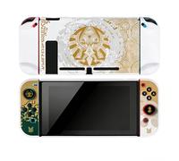 DLseego Custodia per Interruttore,Guscio Protettivo Sottile e Agganciabile,Custodia Rigida in PC con Copertura Joycon e Tappi per Pollice Compatibile con Interruttore,Bianco e Giallo