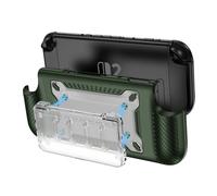 DLseego Custodia protettiva compatibile con Switch 2, custodia in silicone antiurto e antigraffio, impugnatura ergonomica, custodia protettiva antiscivolo con 5 slot magnetici, carte da gioco, verde