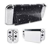 DLseego Custodia protettiva glitterata compatibile con switch OLED Console versione aggiornata, con glitter e morbido TPU con assorbimento degli urti e design antigraffio, con brillantini di cristallo