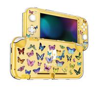 DLseego Custodia protettiva trasparente a forma di farfalla per Switch Lite versione 2019, custodia rigida agganciabile carina antigraffio custodia protettiva a tutto tondo per accessori da gioco -