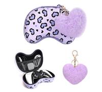 DLseego Love Leopard - Custodia da viaggio per controller wireless Xbox One, PlayStation5, PS4 Switch Pro, custodia protettiva portatile, antiurto, 1 ciondolo a forma di cuore in peluche, viola