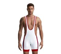 DLSMDOUS Canottiere da Wrestling da Uomo Sostenitori Atletici Senza Maniche Uniforme da Lotta Tute Sportive per Divertimento 4308 Bianco M