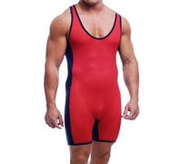 DLSMDOUS Canottiere da Wrestling da Uomo Sostenitori Atletici Senza Maniche Uniforme da Lotta Tute Sportive per Divertimento 4309 Rosso M