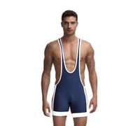 DLSMDOUS Canottiere da Wrestling da Uomo Sostenitori Atletici Senza Maniche Uniforme da Lotta Tute Sportive per Divertimento 4308 Blu Marino S