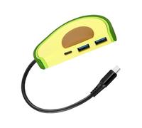 DLUKENY Adattatore di ricarica USB C a 3 porte Adattatore di ricarica rapida per estensione del telefono Adattatore per presa di alimentazione 2x USB3.0+Porta di tipo C per adattatore di ricarica da