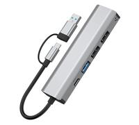 DLUKENY Adattatore USB C+USB Expander USB3.0 Tipo C Splitter 100mbps/1000mbps Ethernet Multiport Adapter Espansore USB Per PC Laptop