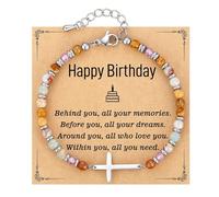 DLUKENY Braccialetto rigido con ciondolo con scritta "Faith Encouraged Meet", regalo unico per donne, Natale, Pasqua, compleanni, periodi speciali, spirituali, compleanni, regali di Natale da donna