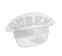 DLUKENY Cappello da capitano della sposa, cappello da sposa in cristallo, per addio al nubilato, cocktail, feste, vacanze, cristallo scintillante per comico