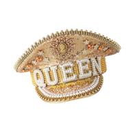 DLUKENY Cappello da capitano della sposa, cappello da sposa in cristallo, per addio al nubilato, cocktail, feste, vacanze, cristallo scintillante per comico