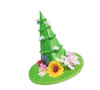 DLUKENY Cappello da capitano militare con decorazione floreale, con bordo grande, traspirante, per feste in maschera ed eventi a tema