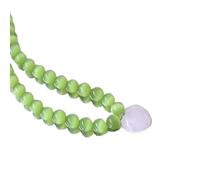 DLUKENY Collana alla moda con ciondolo a forma di cuore in rilievo catena clavicola catena da donna gioielli fatti a mano accessori per l'uso quotidiano, pietra occhio di gatto