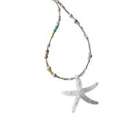 DLUKENY Collana con ciondolo a forma di stella marina alla moda, regolabile, gioiello per il collo degli animali, aggiunge fascino alla moda a qualsiasi abbigliamento, Resina